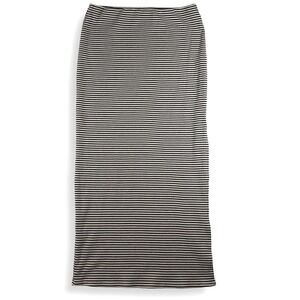 2 Saints Womens Black White Striped Ribbed Knit Maxi Skirt XL KS147-1